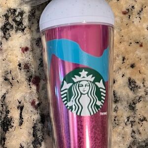 Starbucks Pink and Blue Frappuccino Keychain